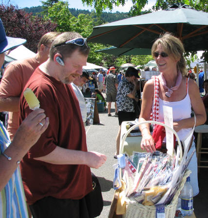 Andrea Leake, creator of the Kooler Bandana is on the right.